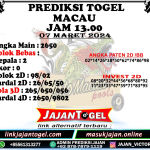 PREDIKSI TOGEL TOTOMACAU 4D P2 07 MARET 2024