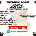 PREDIKSI TOGEL TOTOMACAU 4D P1 30 NOVEMBER 2024