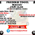 PREDIKSI TOGEL TOTOMACAU 4D P2 30 NOVEMBER 2024