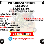 PREDIKSI TOGEL TOTOMACAU 4D P5 30 NOVEMBER 2024