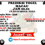 PREDIKSI TOGEL TOTOMACAU 4D P1 16 DESEMBER 2024