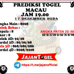 PREDIKSI TOGEL TOTOMACAU 4D P4 17 DESEMBER 2024