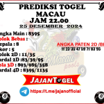 PREDIKSI TOGEL TOTOMACAU 4D P5 25 DESEMBER 2024