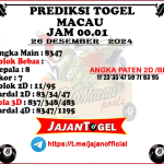 PREDIKSI TOGEL TOTOMACAU 4D P1 26 DESEMBER 2024