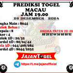 PREDIKSI TOGEL TOTOMACAU 4D P4 26 DESEMBER 2024