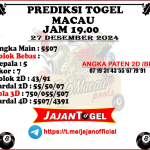 PREDIKSI TOGEL TOTOMACAU 4D P4 27 DESEMBER 2024