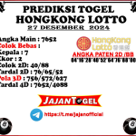 PREDIKSI HONGKONG 27 DESEMBER 2024